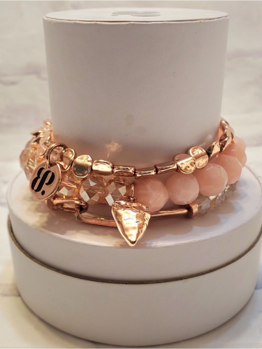 Bomb Party Retro Stack RBP3621 By Your Side Rose Gold Bracelet Set HTF